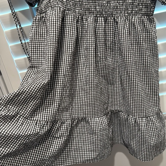 Forever 21 size 2X gingham, black and white checkered baby doll sleeve dress - Picture 5 of 7